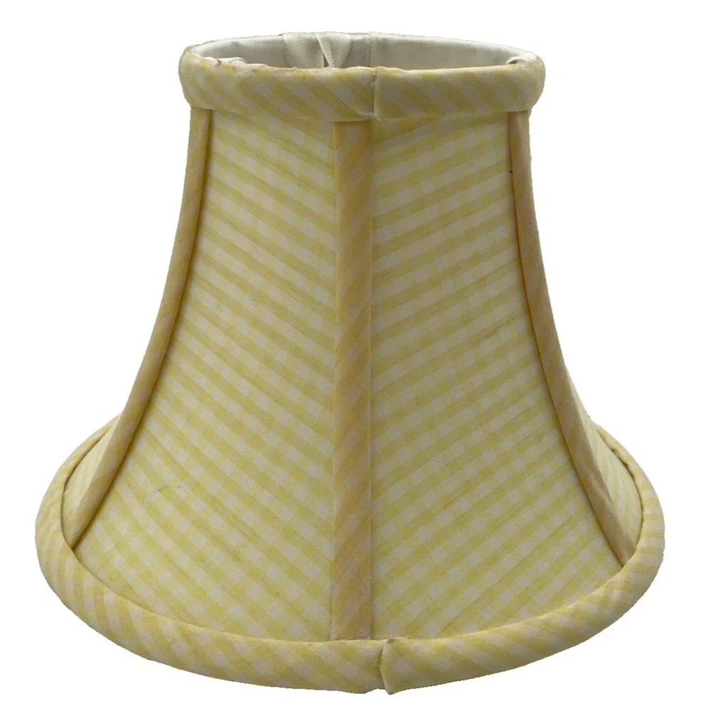 Pottery Barn Kids Yellow Gingham Bell Lamp Shade 6” Height 8” Width